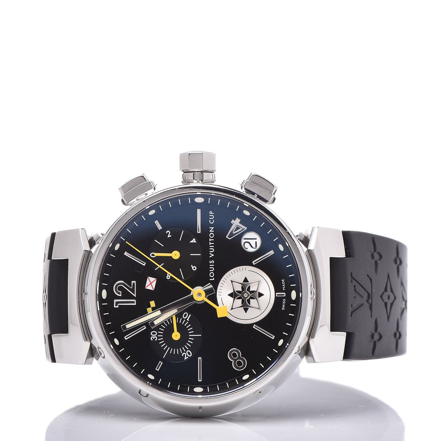 Stainless Steel Rubber 39mm Tambour Lovely Cup Quartz Watch Black