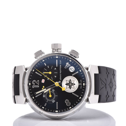 Louis Vuitton Stainless Steel Rubber 39mm Tambour Lovely Cup Quartz Watch Black 3 of 5