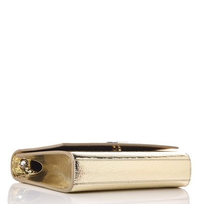 Saint Laurent Metallic Calfskin Medium Classic Monogram Kate Satchel Gold 4 of 7
