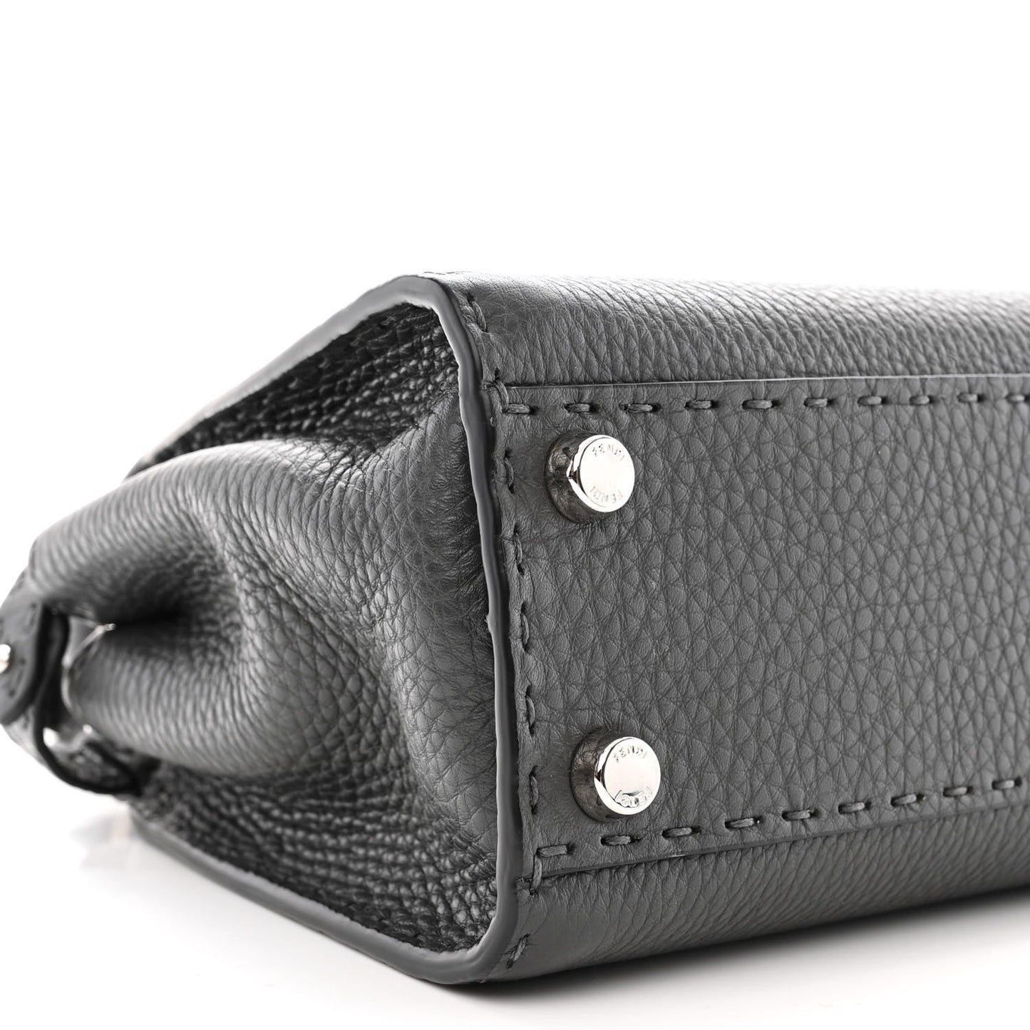 Cuoio Romano Selleria Bi-Color Mini Peekaboo Iconic Satchel Asfalto Latte