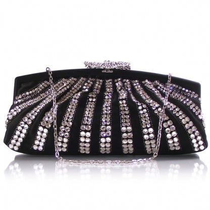 Valentino Garavani Satin Jeweled Crystal Flower Clutch 1 of 7