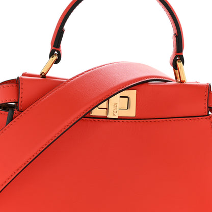 Fendi Vitello Seta Suede FF Mini Peekaboo Iconic Satchel Tulipano Miele Moro 8 of 12