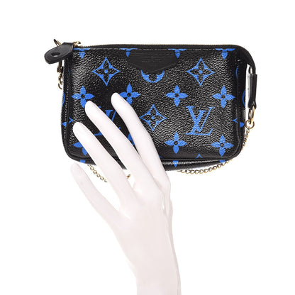 Louis Vuitton Colored Monogram Mini Pochette Accessories Blue Black 2 of 6
