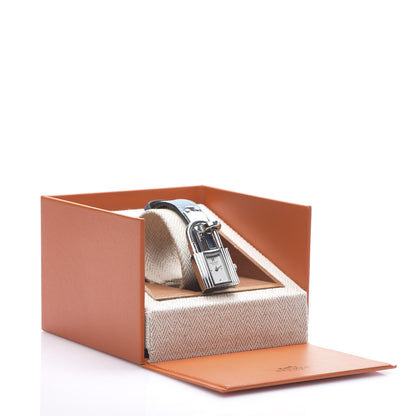 Hermes Stainless Steel Courchevel 20mm Kelly Cadena Quartz Watch Blue Jean 5 of 5