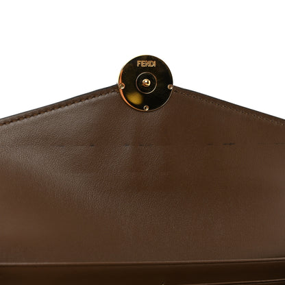 Fendi Vitello Soft F is Fendi Bi-Color FF 1974 Embossed Continental Envelope Wallet Maya Black 9 of 12