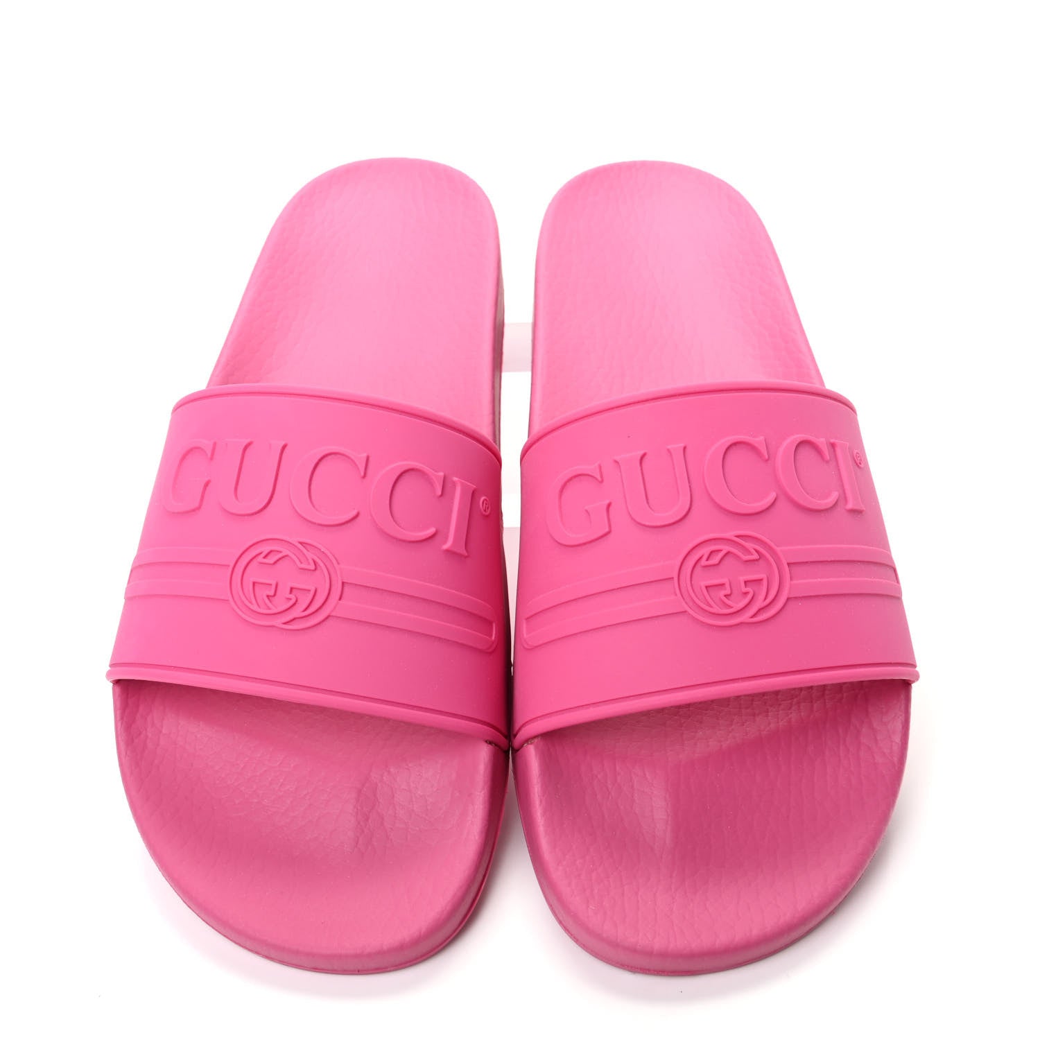 Gucci Rubber Logo Stamped Mens Slide Sandals 9 Fuchsia 5 of 12