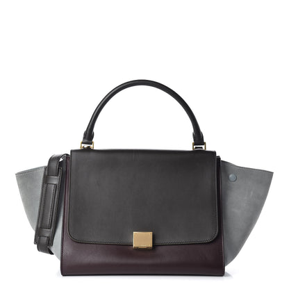 Celine Smooth Calfskin Suede Medium Tri-Color Trapeze Dark Grey 1 of 13