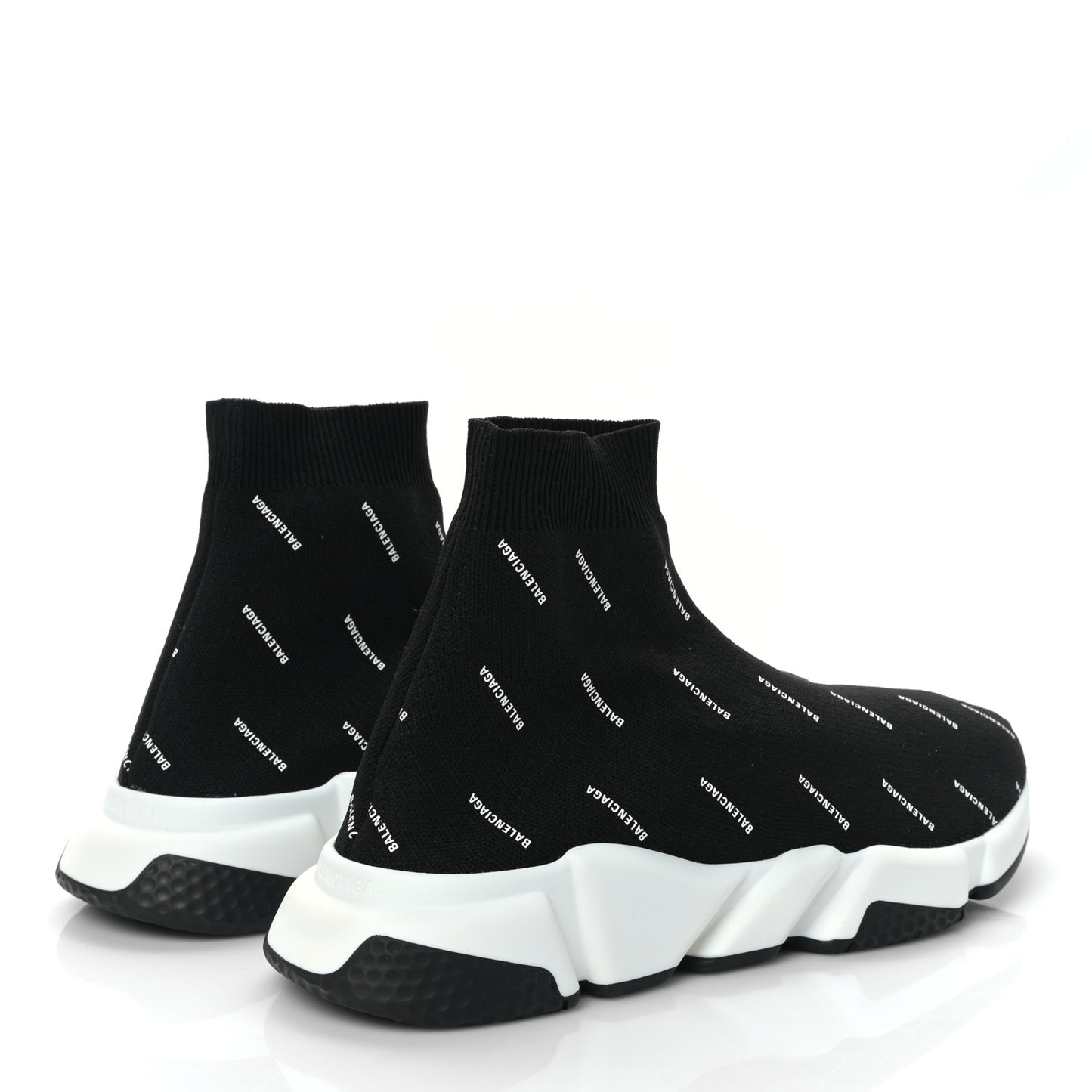 Neoprene Knit Allover Logo Bi-Color Sole Mens Speed Sneakers 10 Black White