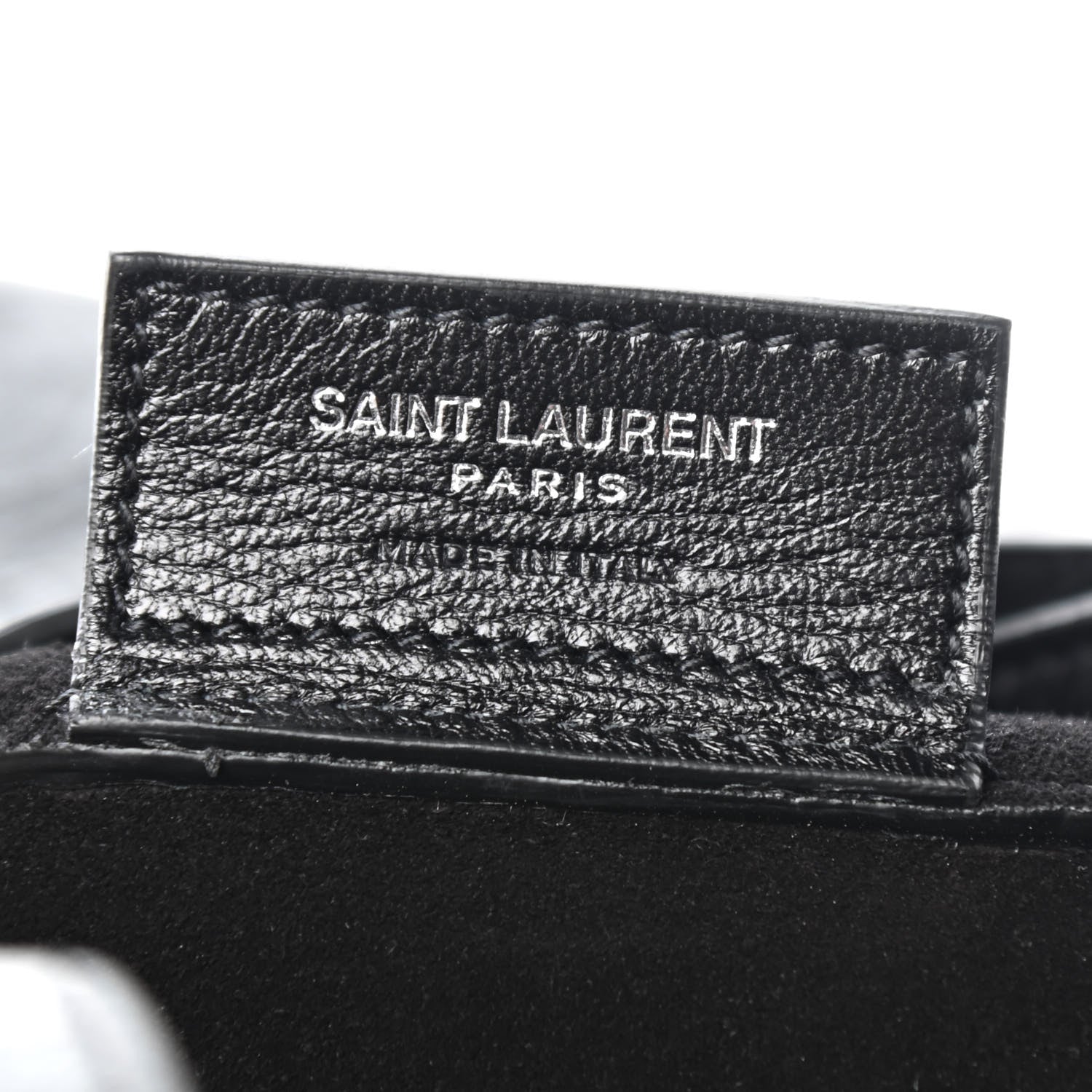 Saint Laurent Calfskin Crocodile Embossed Bold Shopper Tote Black 5 of 6