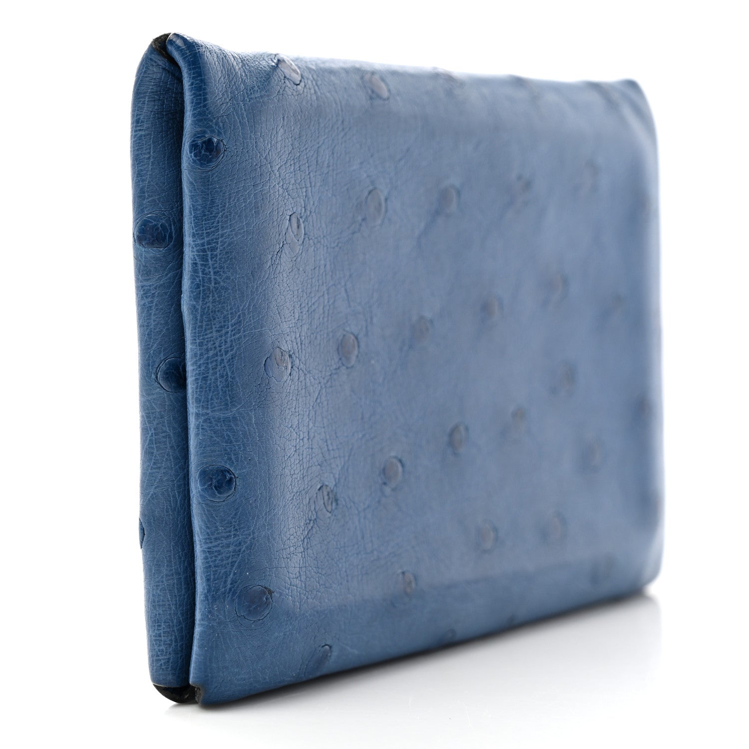 Hermes Ostrich Calvi Card Case Cobalt 3 of 8