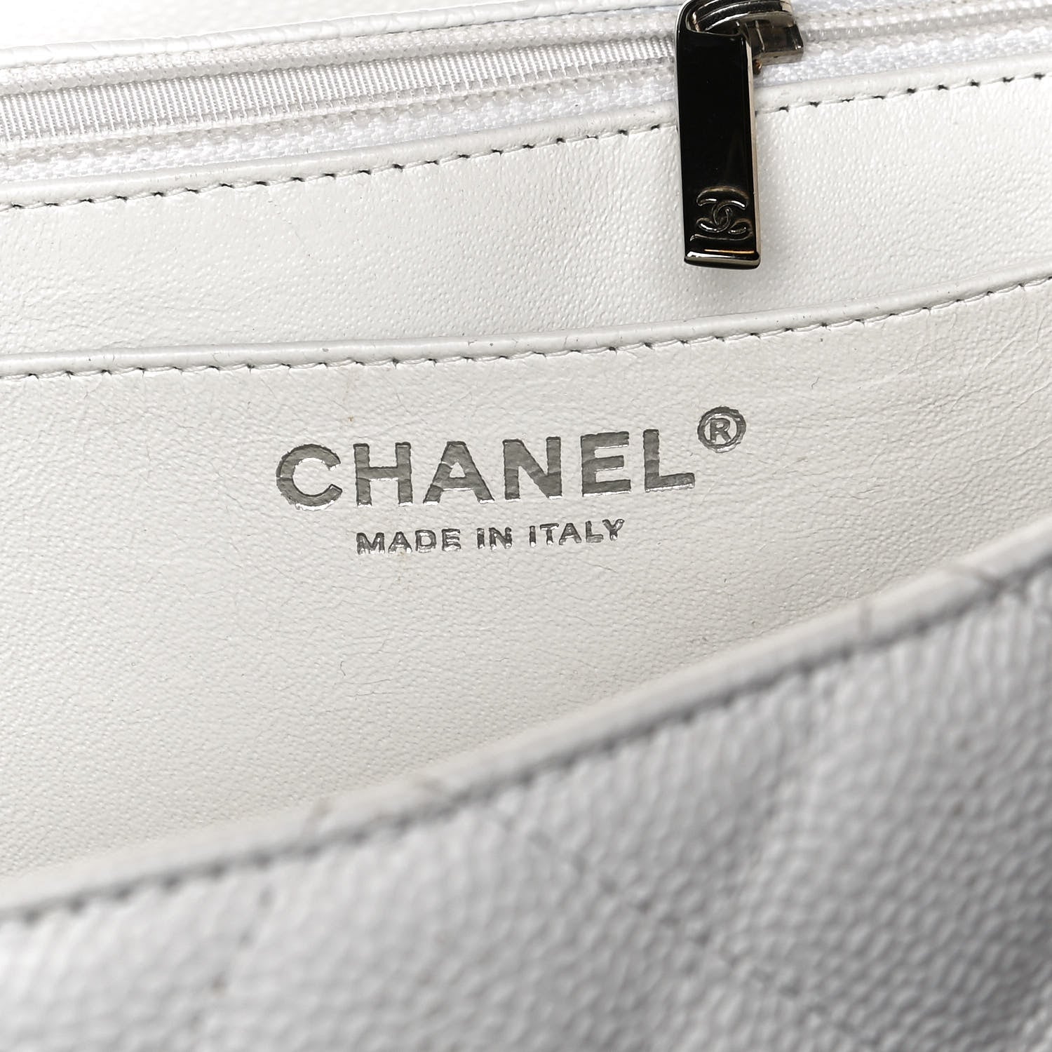 Chanel Caviar Quilted Jumbo Single Flap White 6 of 13