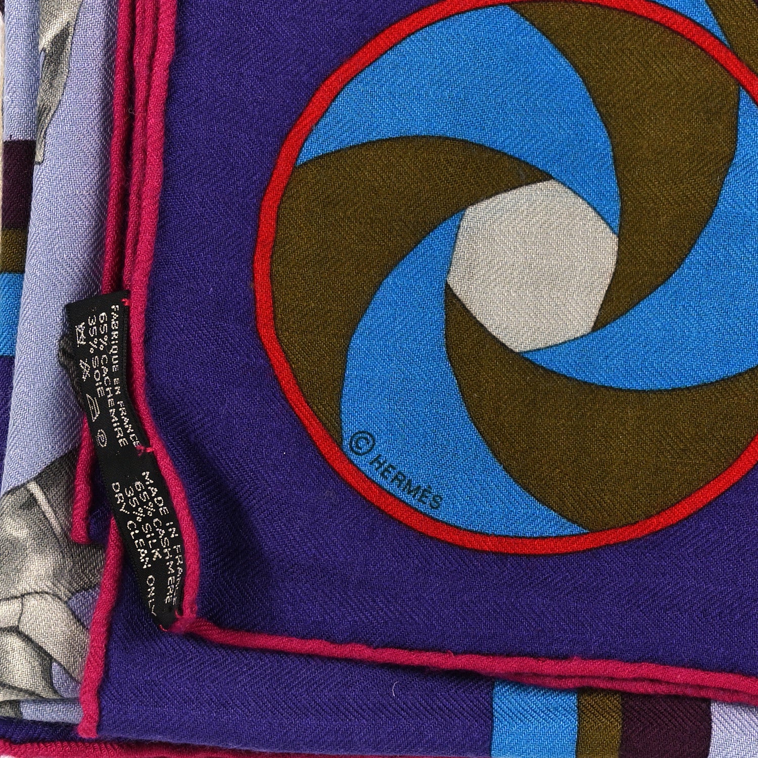 Hermes Cashmere Silk Imprimeur Fou Sequences Shawl 140 3 of 4