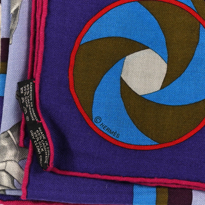 Hermes Cashmere Silk Imprimeur Fou Sequences Shawl 140 3 of 4