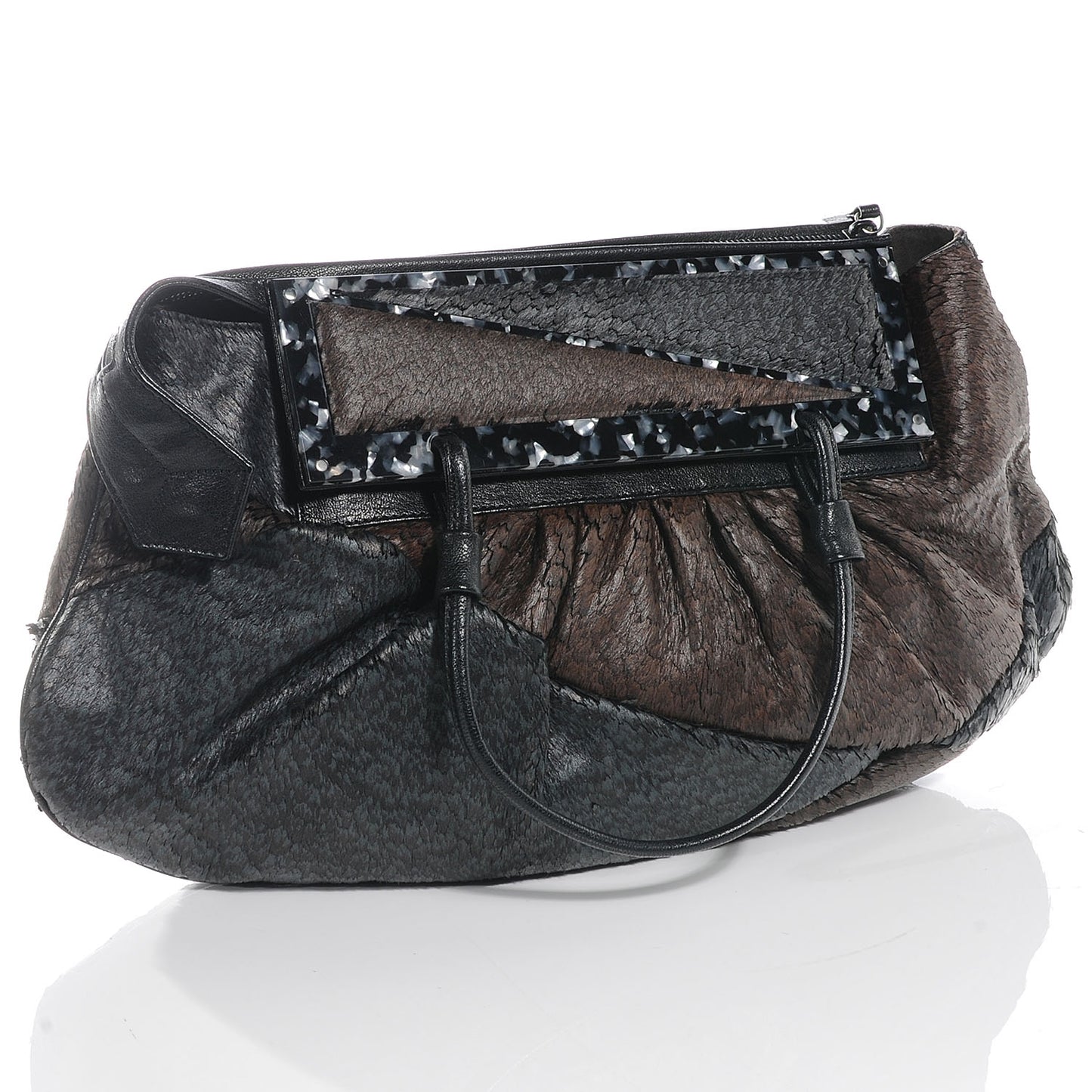 Calf Hair To You Convertible Clutch Grey