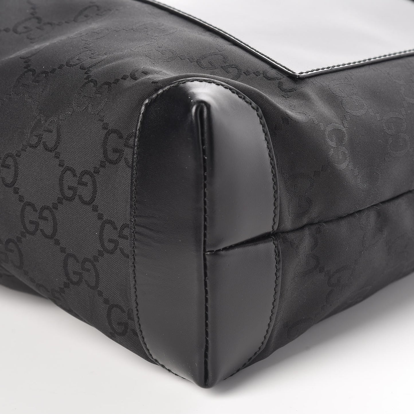 Nylon Calfskin Monogram Tall Tote Black