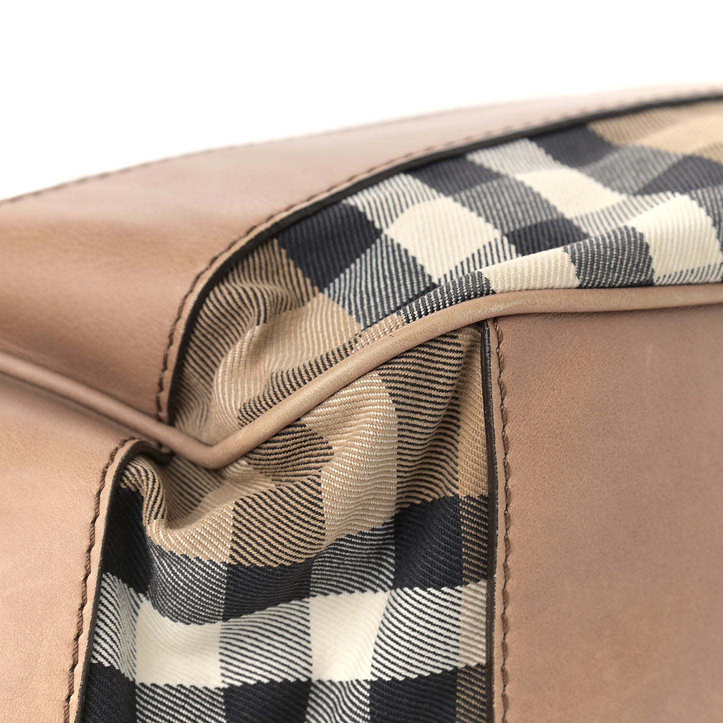 Calfskin House Check Small Brecon Tote Tan