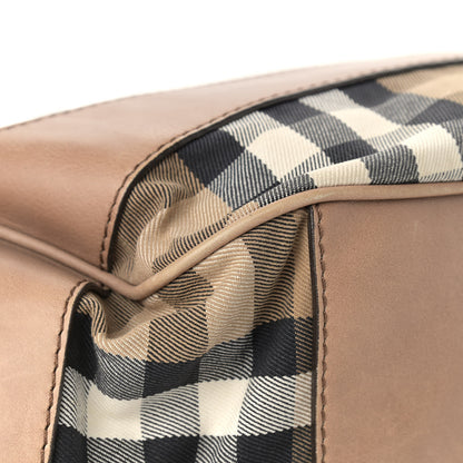 Burberry Calfskin House Check Small Brecon Tote Tan 11 of 20