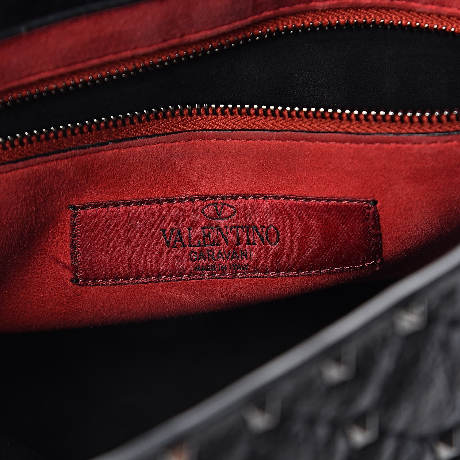 Valentino Garavani Craquele Nappa Large Rockstud Spike Shoulder Bag Black 6 of 10