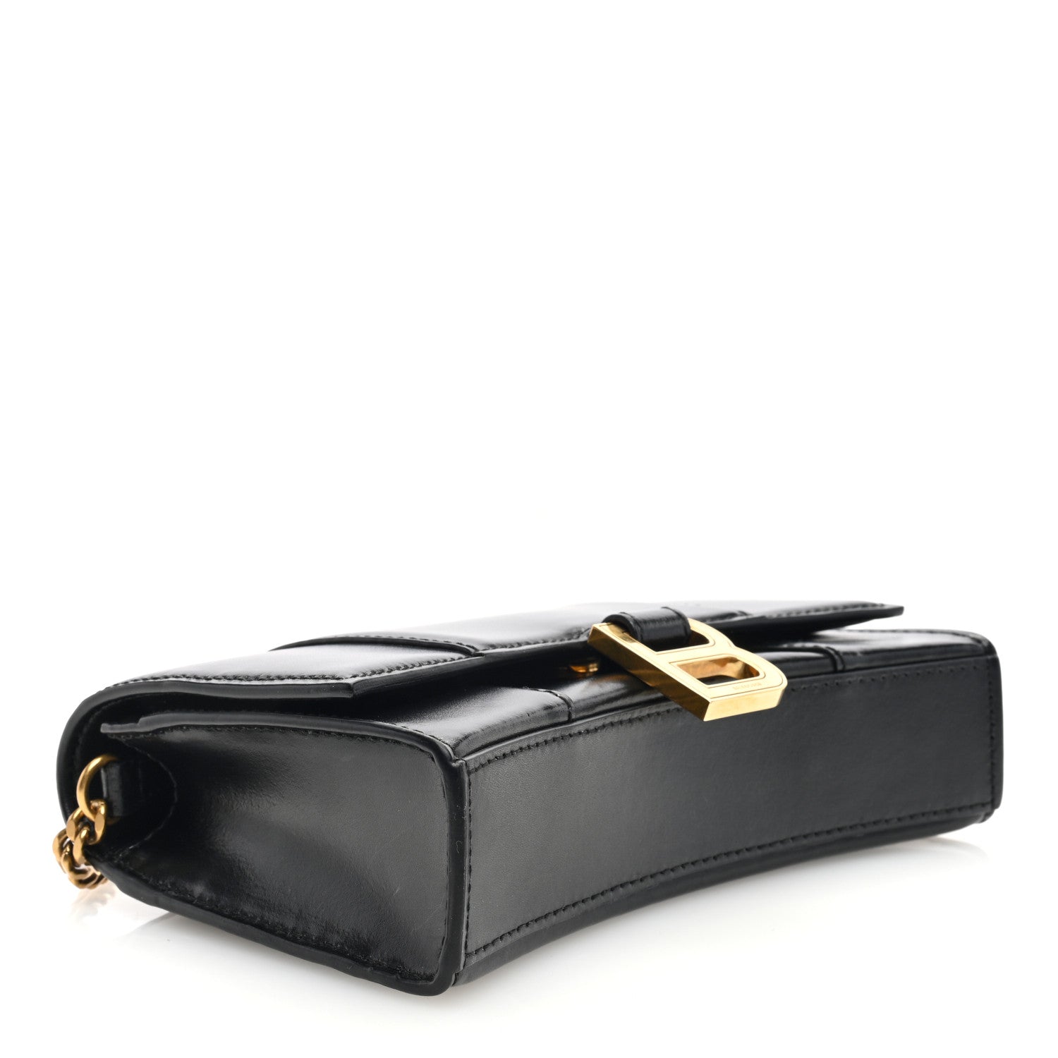 Balenciaga Shiny Box Calfskin XS Hourglass Wallet On Chain Black 4 of 9