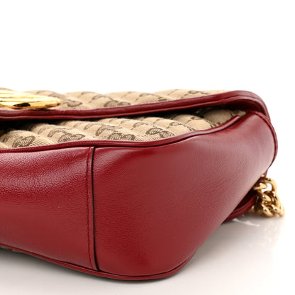 Gucci Monogram Azalea Calfskin Matelasse Diagonal Small GG Marmont Shoulder Bag Beige Ebony New Cherry Red 10 of 11