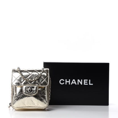Chanel Crackled Aged Calfskin Mini Crossbody Flap Gold 10 of 10