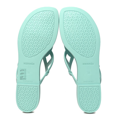 Hermes Rubber Womens Egerie Sandals 38 Vert Embrun 5 of 9