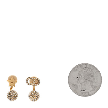 Christian Dior Crystal Star CD La Petite Tribal Earrings Gold 2 of 5