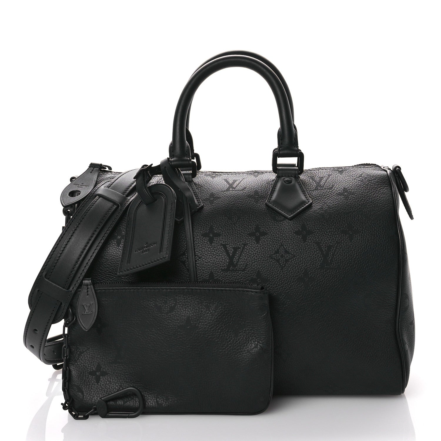 Louis Vuitton Calfskin Monogram Speedy P9 Bandouliere 30 Ultra Black 3 of 15