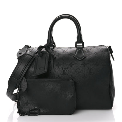 Louis Vuitton Calfskin Monogram Speedy P9 Bandouliere 30 Ultra Black 3 of 15
