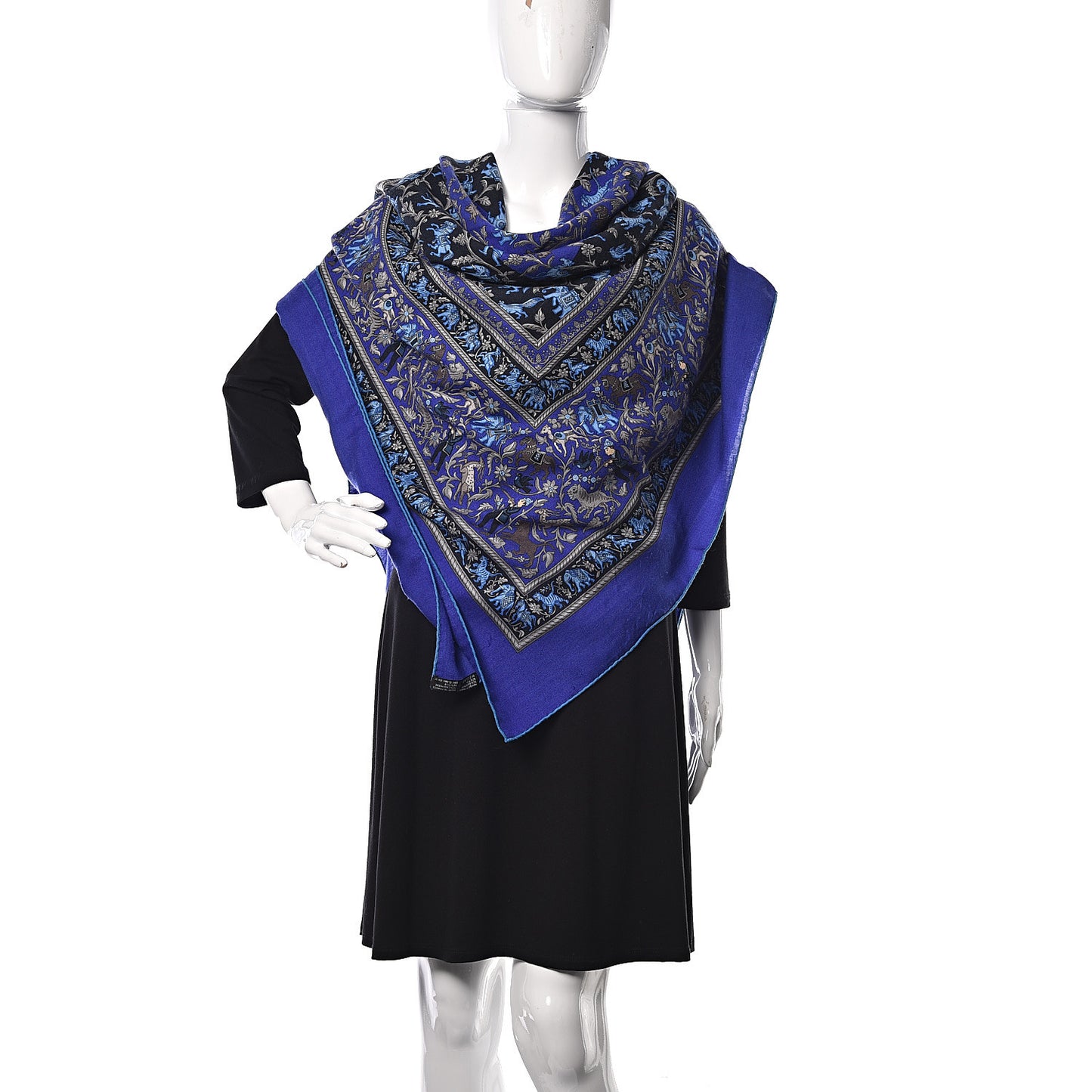Cashmere Silk Chasse En Inde Shawl 140