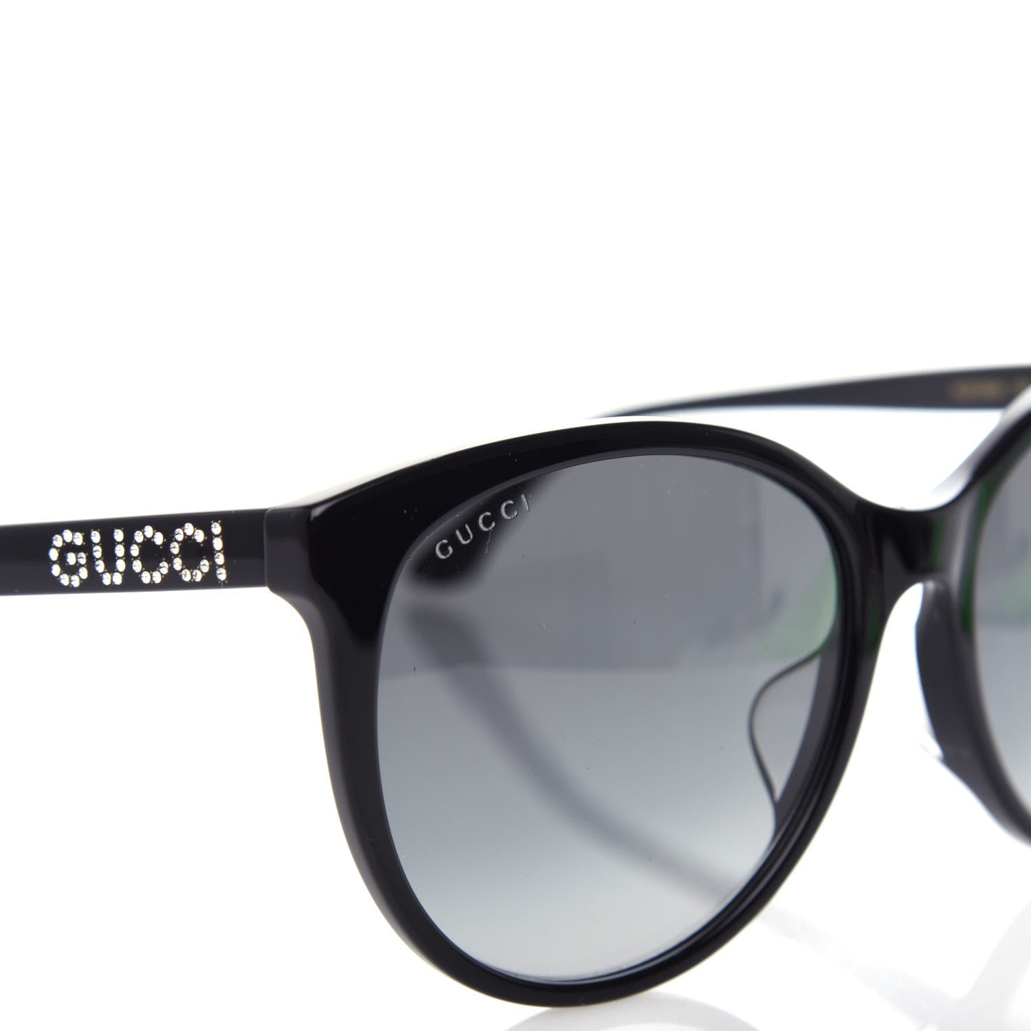 Gucci Acetate Round Frame Crystal Sunglasses GG0729SA Black 7 of 7