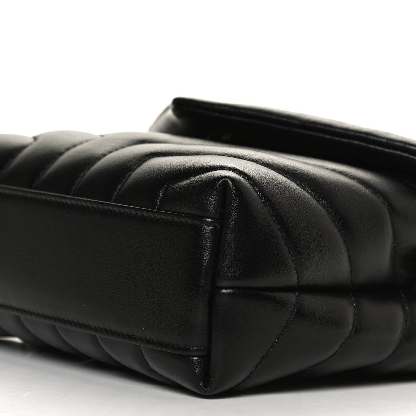 Calfskin Y Quilted Monogram Toy Loulou Crossbody Bag Black