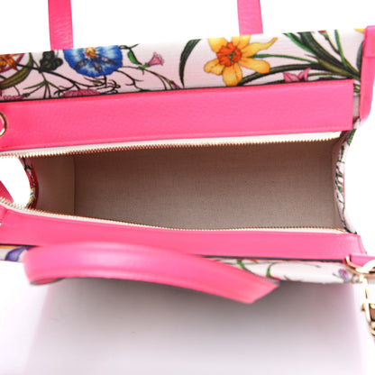 Gucci Canvas Medium Flora Tote Fuchsia 5 of 9
