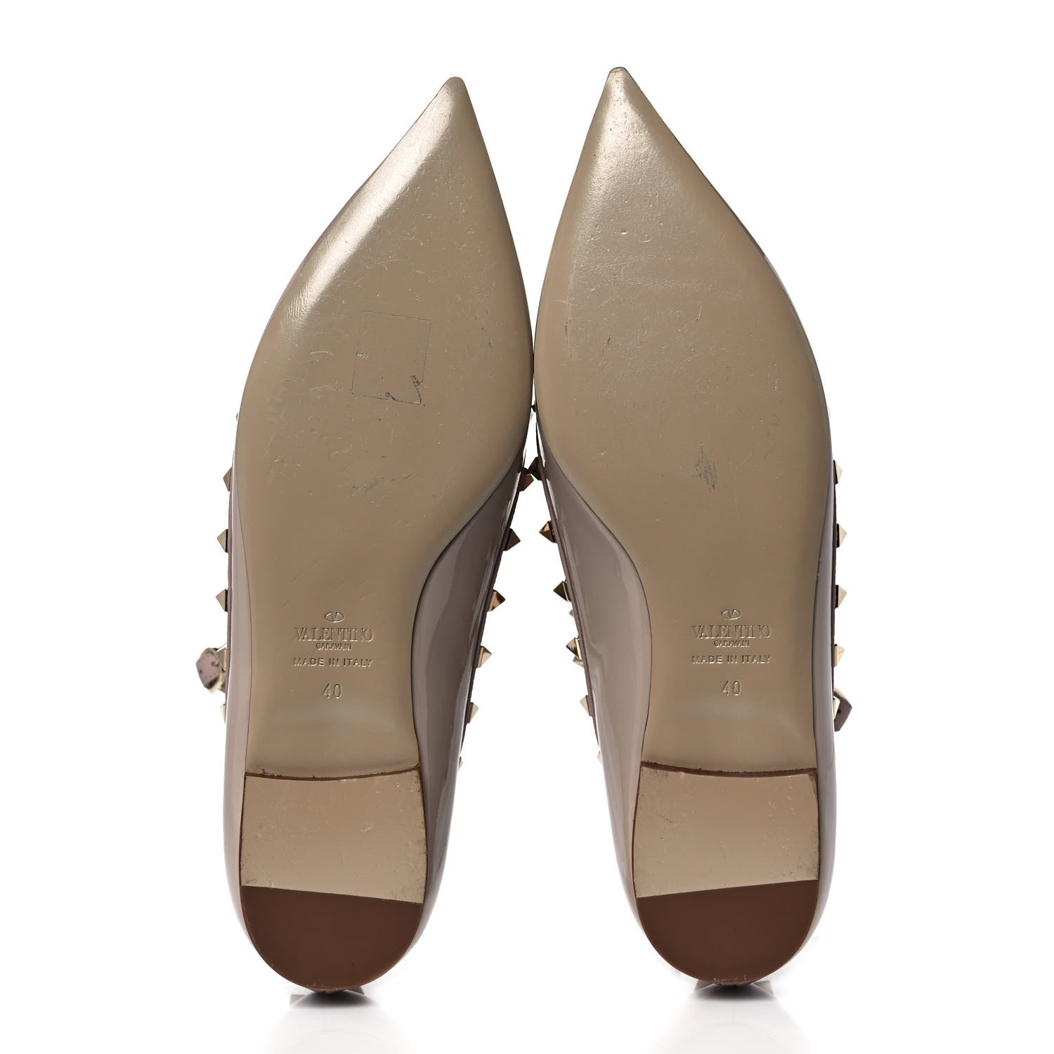 Valentino Garavani Patent Rockstud Cage Ballerina Flats 40 Poudre 5 of 8