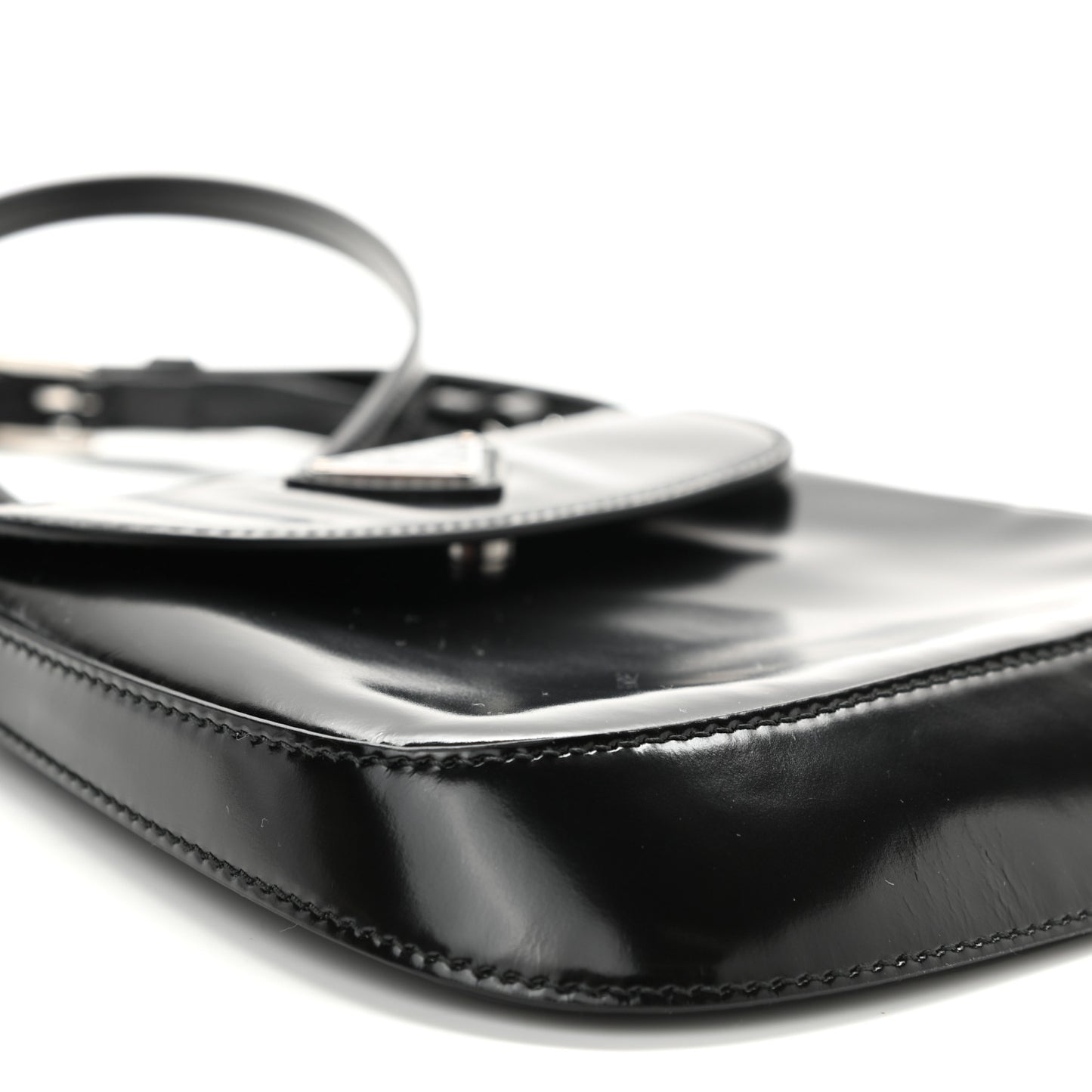 Spazzolato Mini Cleo Flap Adjustable Strap Shoulder Bag Black