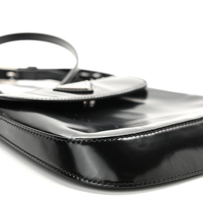 Prada Spazzolato Mini Cleo Flap Adjustable Strap Shoulder Bag Black 8 of 9