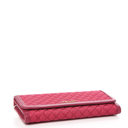 Prada Tessuto Nylon Quilted Continental Flap Wallet Ibisco 3 of 6