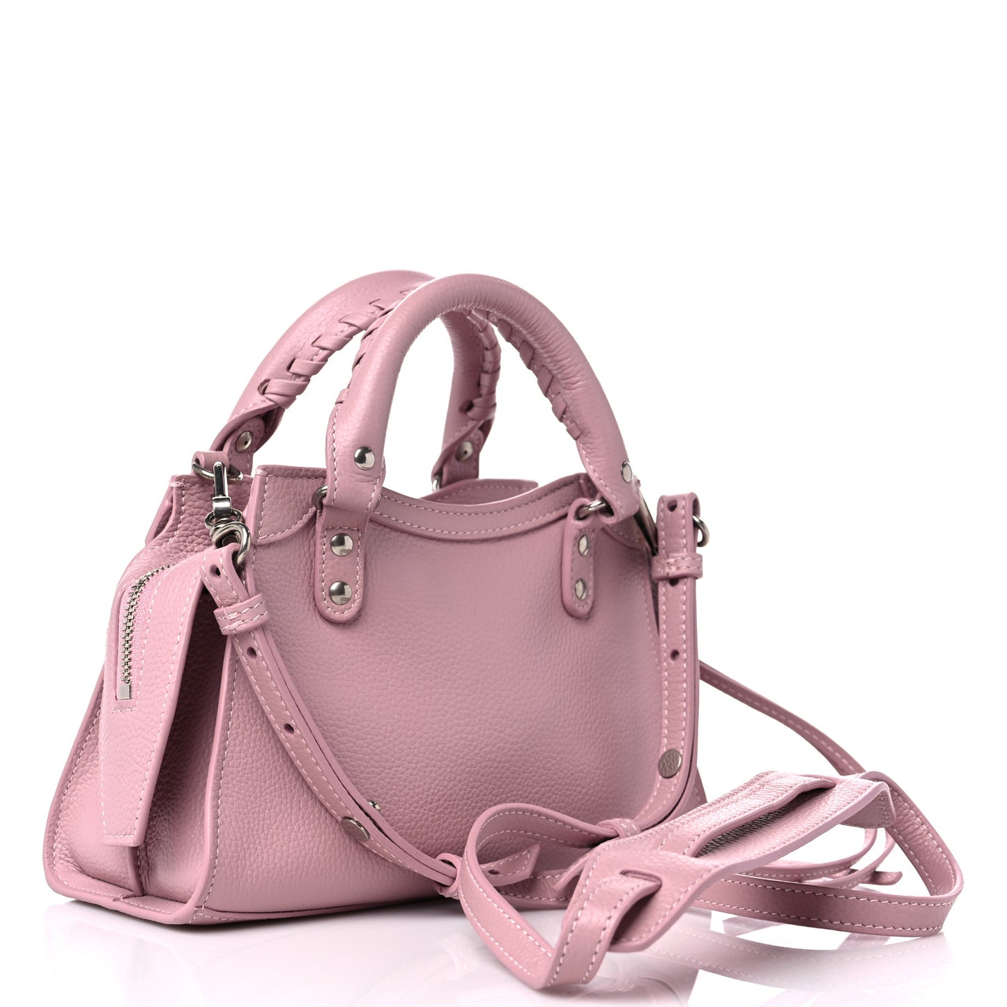 Grained Calfskin Neo Classic Silver Hardware Mini City Powder Pink