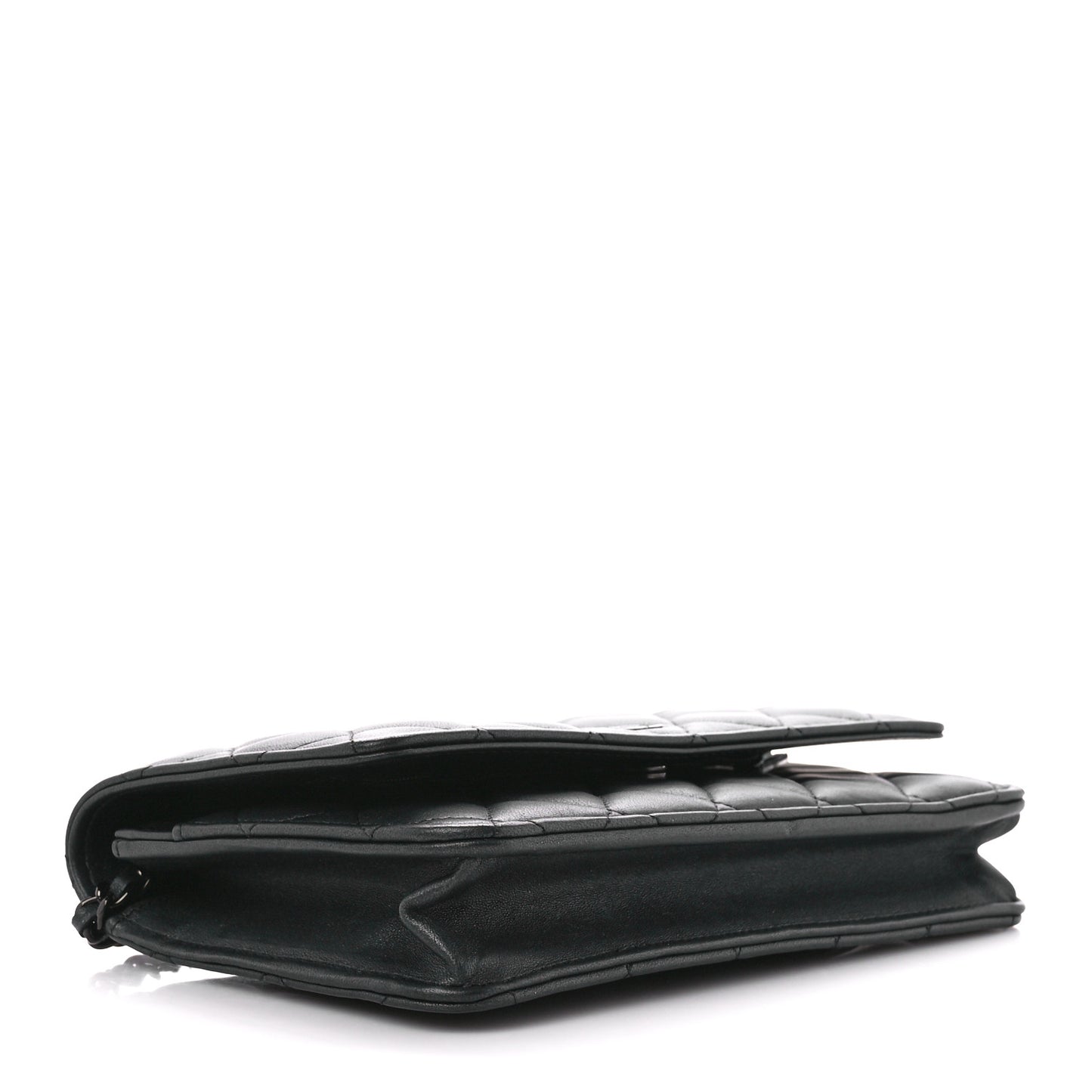 Lambskin Quilted Wallet On Chain WOC So Black