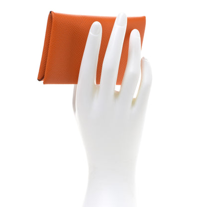 Hermes Epsom Calvi Card Case Orange 2 of 8