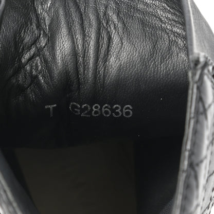 Chanel Calfskin Quilted Lace Up Combat Boots 37.5 Black 8 of 9