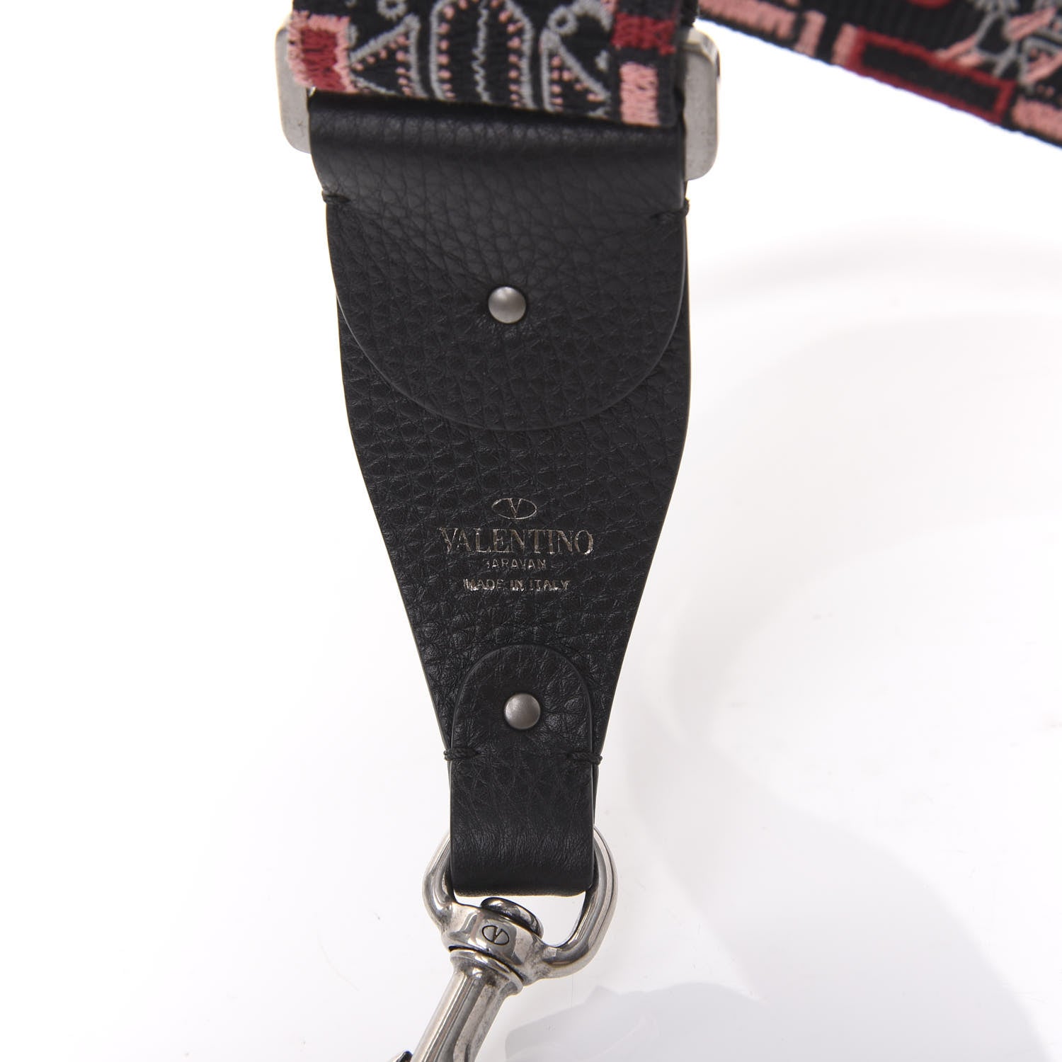 Valentino Garavani Canvas Loveblade Embroidered Rockstud Guitar Strap Multicolor 4 of 5
