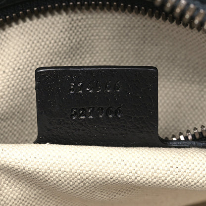 Gucci Velvet GG Monogram Textured Calfskin Web Medium Duffle Bag Blue Beige Black 7 of 9