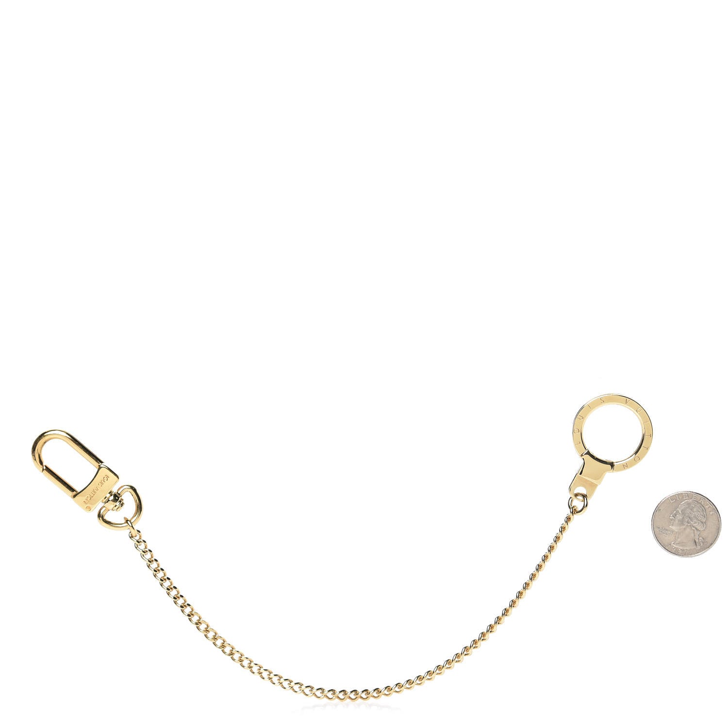 Louis Vuitton Metal Pochette Extender Key Ring Chain Gold 2 of 2