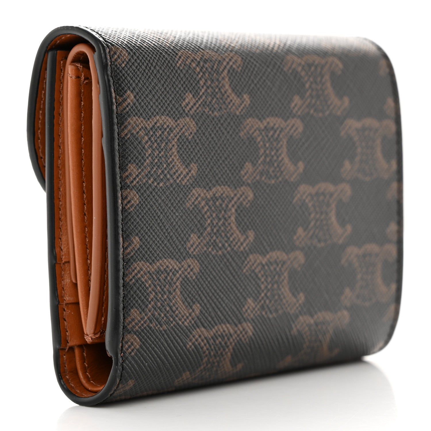 Celine Triomphe Canvas Small Triomphe Wallet Tan 3 of 9