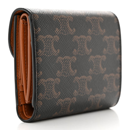 Celine Triomphe Canvas Small Triomphe Wallet Tan 3 of 9