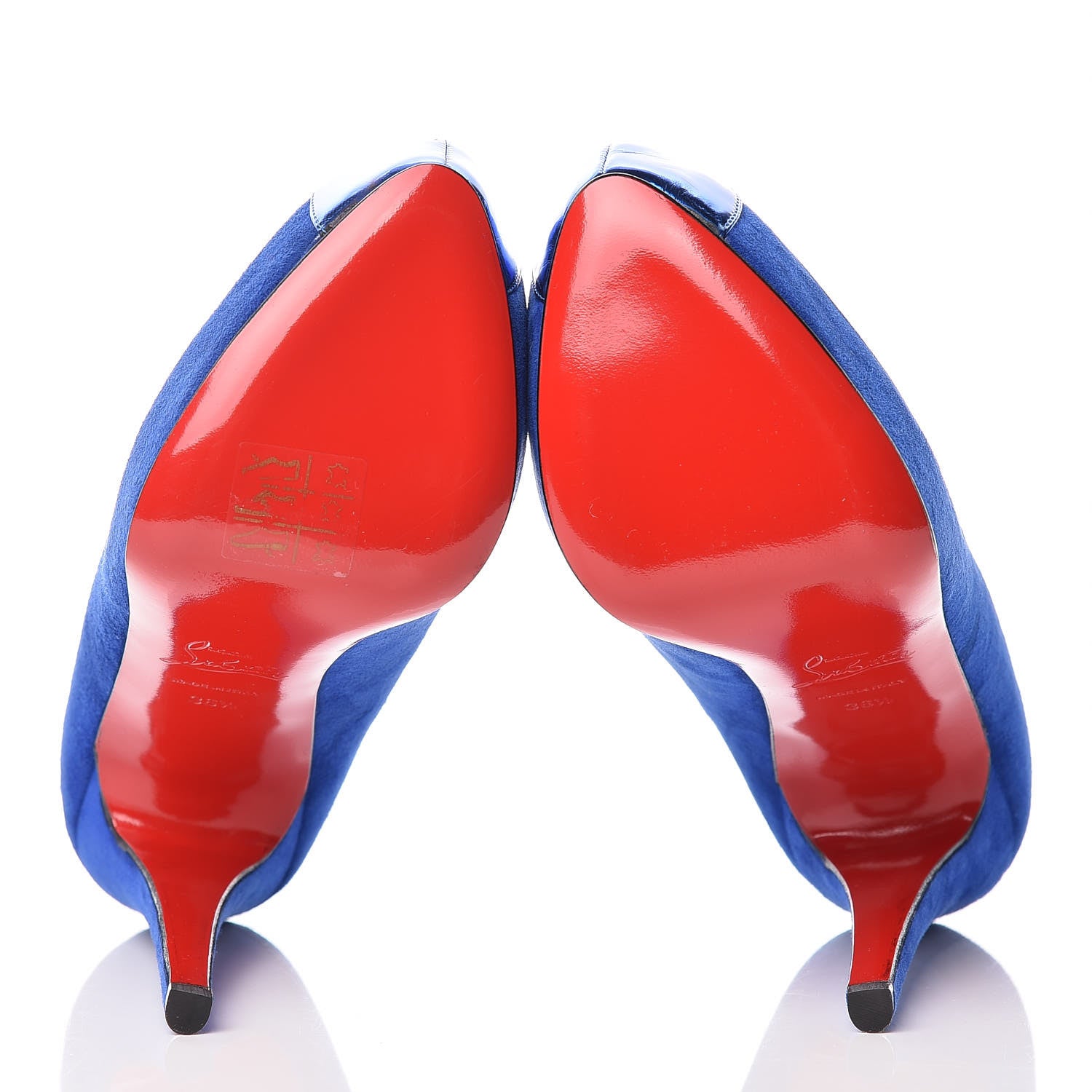 Christian Louboutin Suede Nappa Mirror Mago 160 Pumps 36.5 Blue 6 of 7