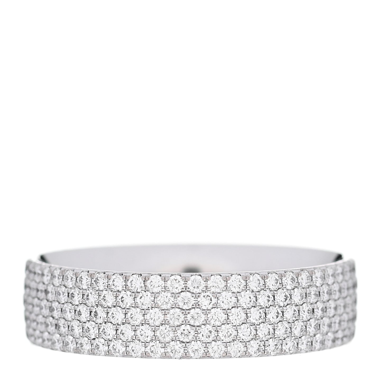 18K White Gold Diamond Metro Five-Row Ring 56 7.5