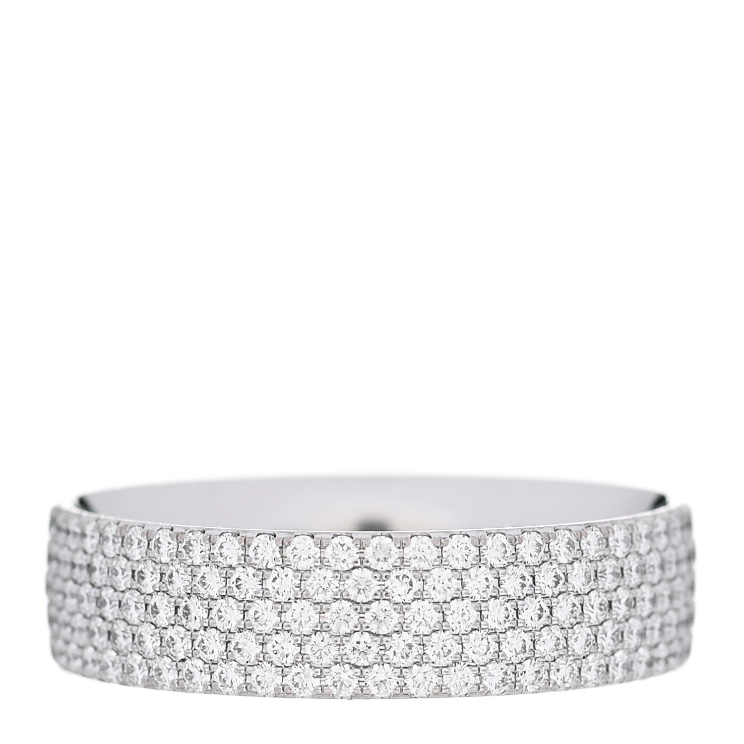 Tiffany 18K White Gold Diamond Metro Five-Row Ring 56 7.5 3 of 4