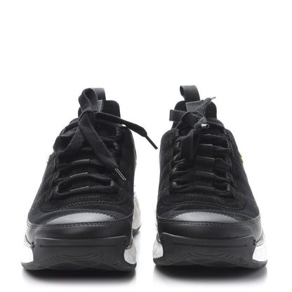 Chanel Velvet Calfskin Mixed Fibers CC Sneakers 36 Black 2 of 10